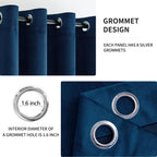 Miulee 90 Inches Velvet Curtains Navy Blue Elegant Grommet Curtains Thermal Insulated Soundproof Room Darkening Curtains/Drapes For Classical Living Room Bedroom 52 X 90 Inch 2 Panels