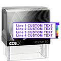 Stampbee Medium Size Custom Stamp - Up To 4 Lines Of Personalized Text, 6 Ink Colors & Many Fonts, Self Inking Business Stamp, P