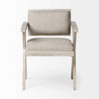 HomeRoots Cream Fabric Wrap with Blonde Wooden Frame Dining Chair