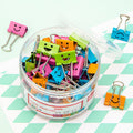 Wankko 48 Pack Medium Paper Clips (1 Inch/25Mm), Smiling Face Binder Clips, Assorted Colors