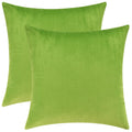 Mixhug Decorative Throw Pillow Covers, Velvet Cushion Covers, Solid Throw Pillow Cases For Couch And Bed, Chartreuse, 16 X 16 In