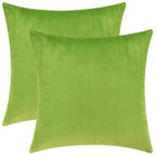 Mixhug Decorative Throw Pillow Covers, Velvet Cushion Covers, Solid Throw Pillow Cases For Couch And Bed, Chartreuse, 16 X 16 In