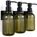 MaisoNovo Shampoo and Conditioner Dispenser - Shower Soap Dispenser Wall Mounted - 16.9 fl oz Set of 3 Green Plastic Bottles Bla
