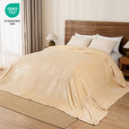 Phf Oversized King Fleece Blanket 120'X120', No Shed No Pilling Big Soft Blanket, Extra Large 10'X 10' Lightweight Blanket For Bed, Sofa Travel And Camping, Suitable For All Season, Beige