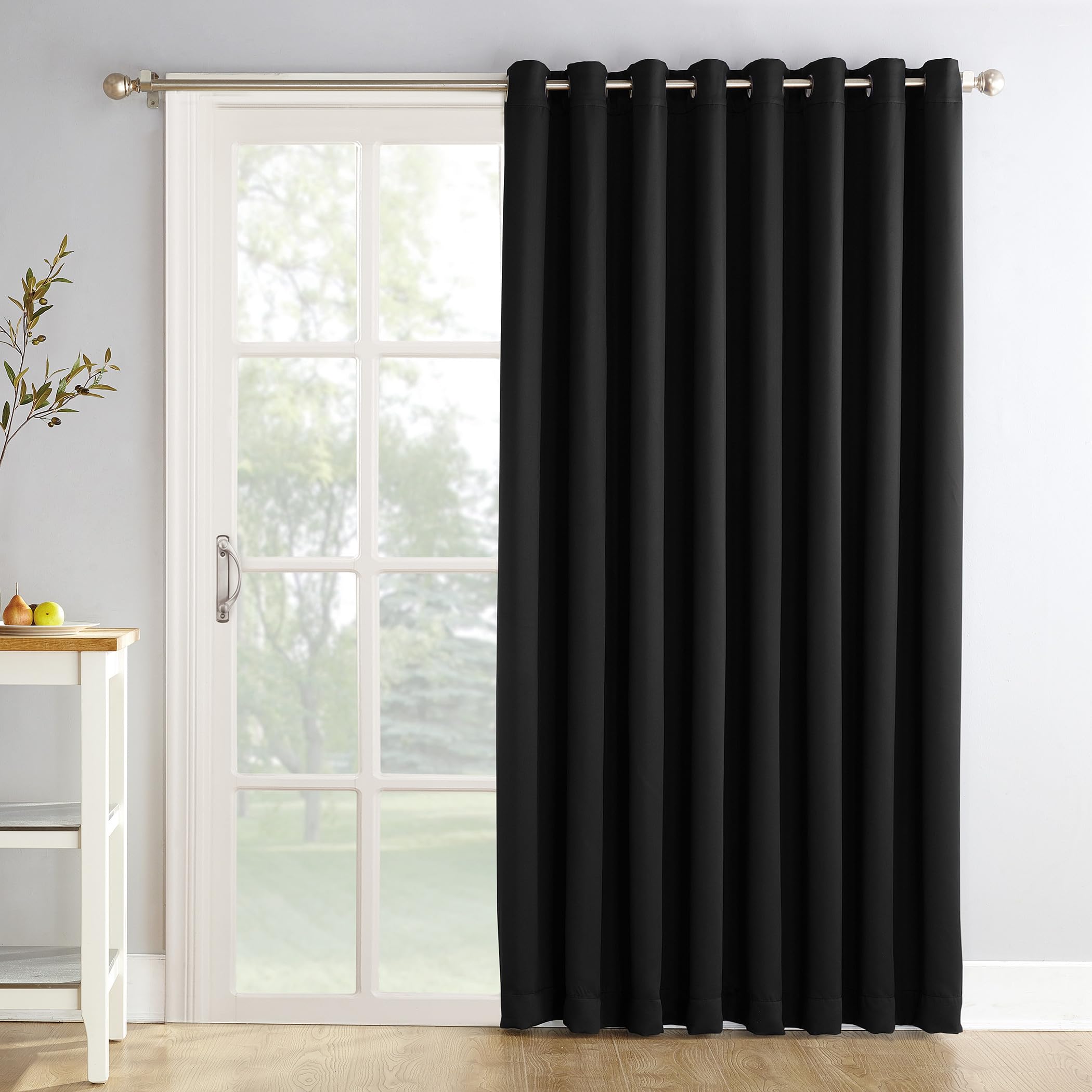 Sun Zero Easton Extra-Wide Blackout Grommet Sliding Patio Door Curtain Panel