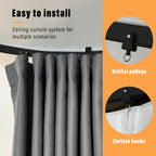 Makefeile Room Divider Curtain With Flexible Ceiling Track Set,Total Blackout Ceiling Curtains And Track,Sliding Door Curtains E