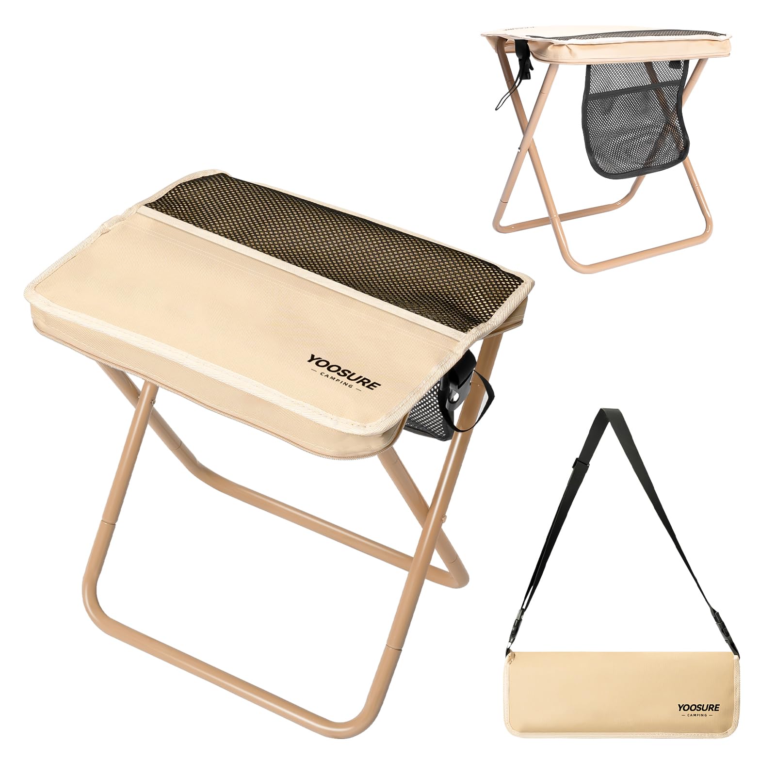 Yoosure 16 Extra Tall XL Portable Chair for Adults, Collapsible Purse Chair Heavy Duty Camp Seat with 3 Storage Pockets for Fish