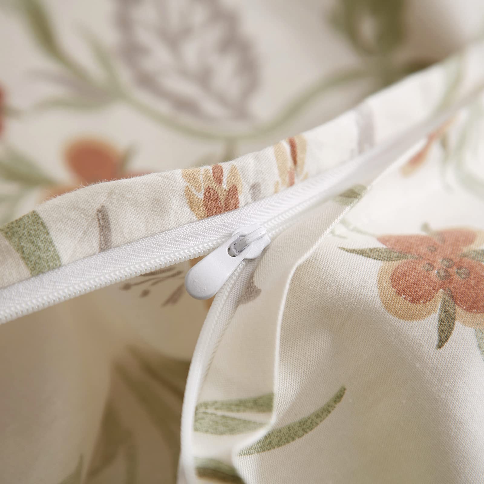 Mixinni Floral Duvet Covers Full Size Botanical Flower Leaf Printed On White Bedding Duvet Cover Set With Zipper Closure Ties Fo