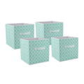 DII Non Woven Polyester Storage Bin, Lattice, Aqua, Small Set of 4