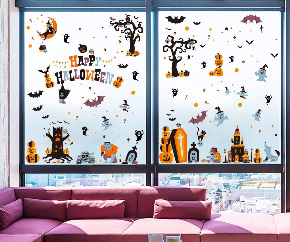 Ccinee Halloween Window Stickers