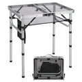 Redswing Folding Grill Table, Lightweight Height Adjustable Aluminum Table With Mesh Desktop And Mesh Bag For Outdoor Camping Picnic Bbq, 2 Feet, Sliver