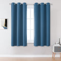 Dualife Denim Blue Curtains 45 Inch Length, 34 Inch Wide Narrow Curtains For Short Window, Bedroom Blackout Curtains For Boys Ro