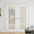 NICETOWN Natural Linen Blended Door Curtain - Privacy French Door Curtain 100% Blackout Thermal Insulated Window Door Curtain fo