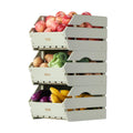 Wood Potato Onion Storage Bins - Wooden Stackable Produce Basket - Fruit Vegetable Storage for Kitchen Pantry Organization, Set 