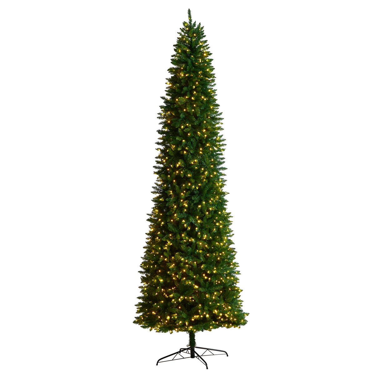 Nearly Natural T3329 11 Ft. Slim Green Mountain Pine Artificial Christmas Tree With 950 Clear Led Lights & 2836 Bendable Branche