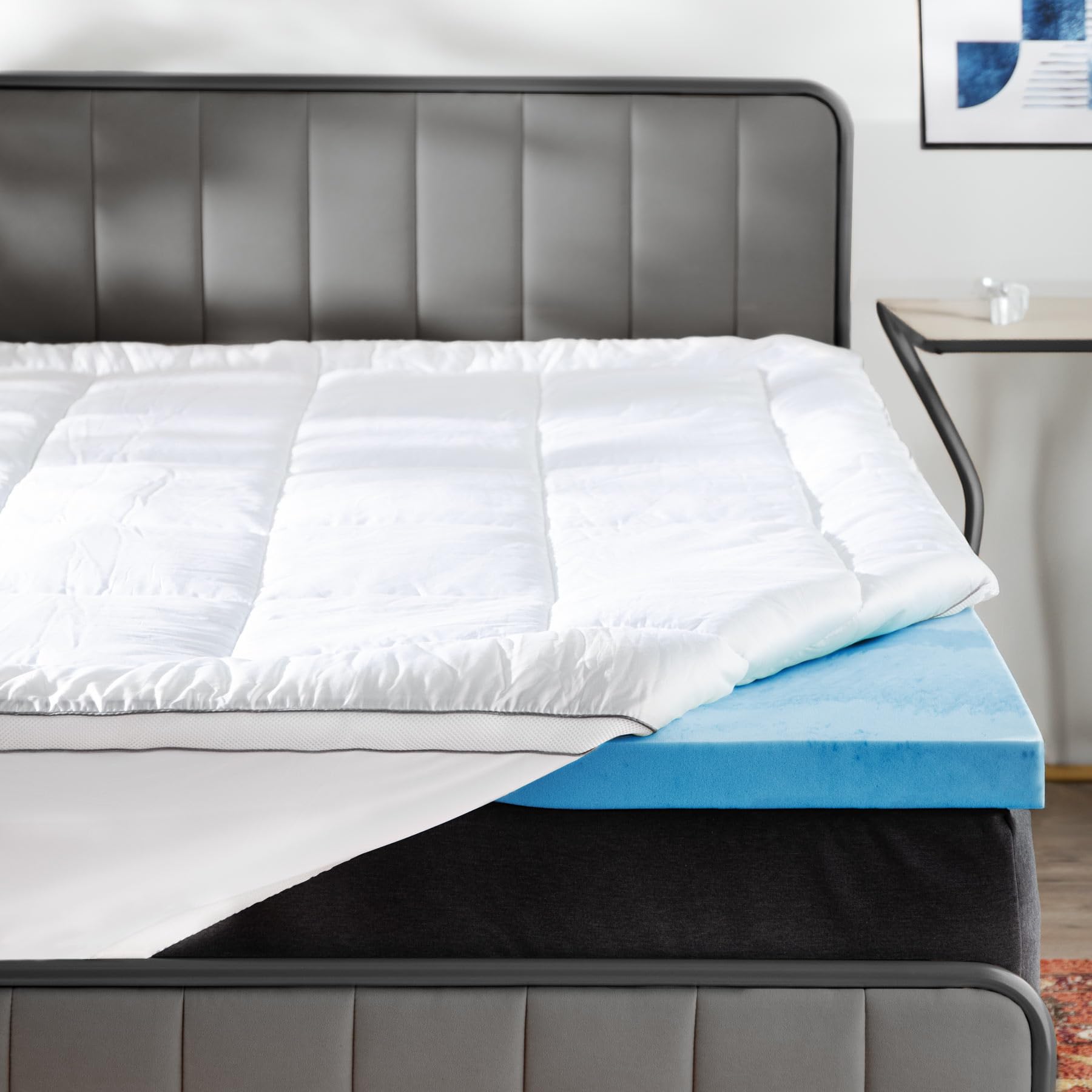 Viscosoft 3 Inch Pillow Top Memory Foam Mattress Topper Twin Xl - Cooling Hybrid Lux Dual Layer Extra Long Mattress Pad - Certip