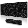 Ujoowalk Topographic Gaming Mouse Pad, Large, Black And White, 31.5 X 11.8 In