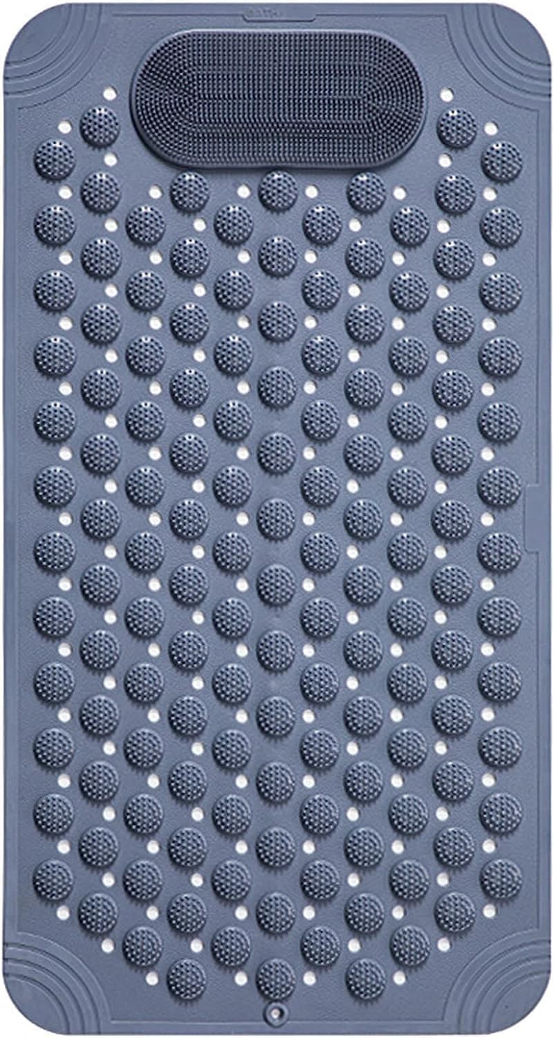 ASHTISHEN Shower mat Bath mat with Foot Scrubber with Suction Cups & Drain Holes, Bathroom Anti Slip Mat, Bathtub Mat, Foot Scru