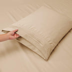 Clara Clark Full Sheets, 6 Piece Set - Hotel Luxury Sheets For Full Size Bed, Super Soft Bedding Sheets & Pillowcases, Full Size Sheets, Beige Cream