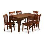 East West Furniture DUNO6D-MAH-C Dudley 6 Piece Kitchen Set Contains a Rectangle Table and 4 Linen Fabric Dining Chairs with a Bench, 36x60 Inch, Mahogany