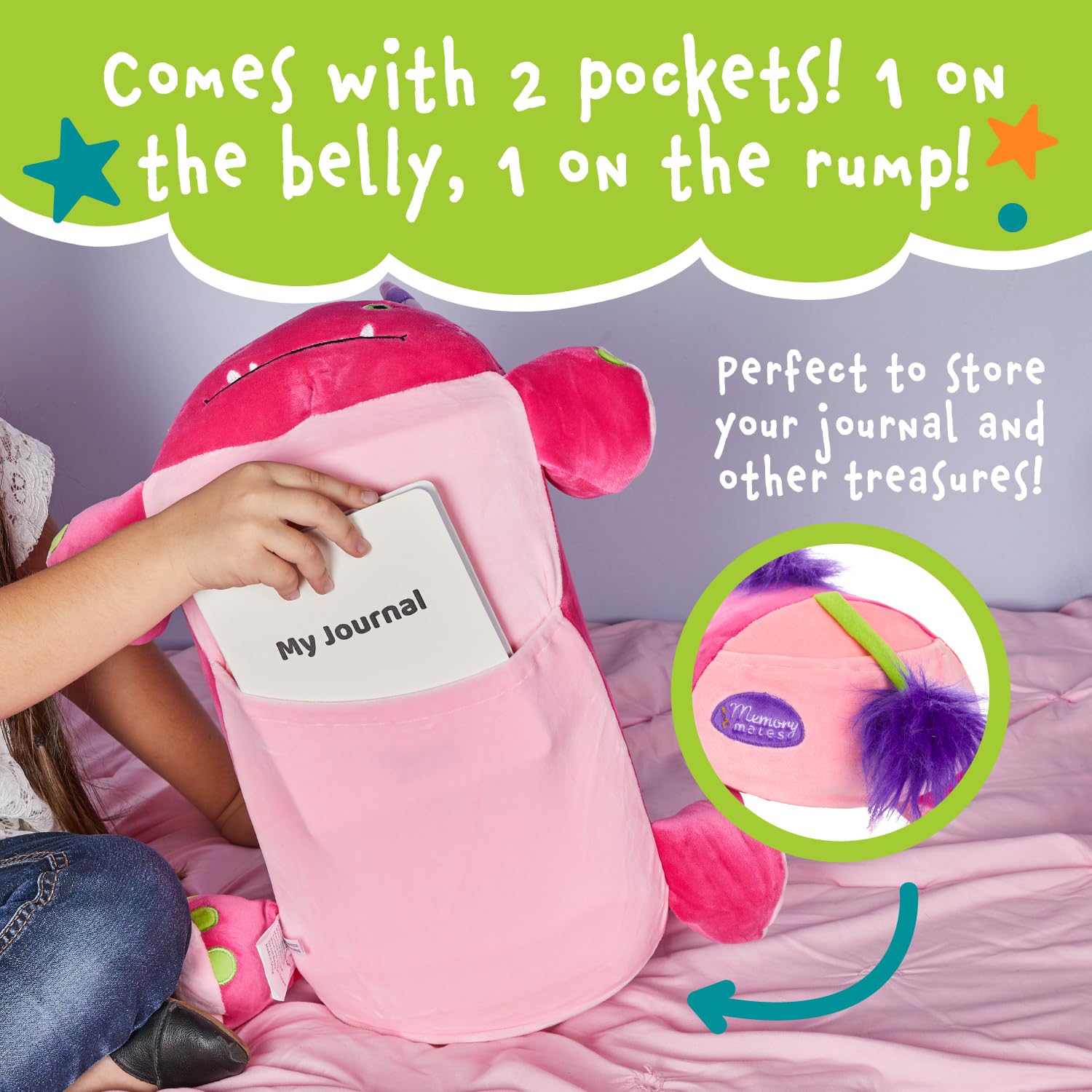 Memory Mates Katie The Pink Monster Memory Foam Pillow Plush,15    Stuffed Animal