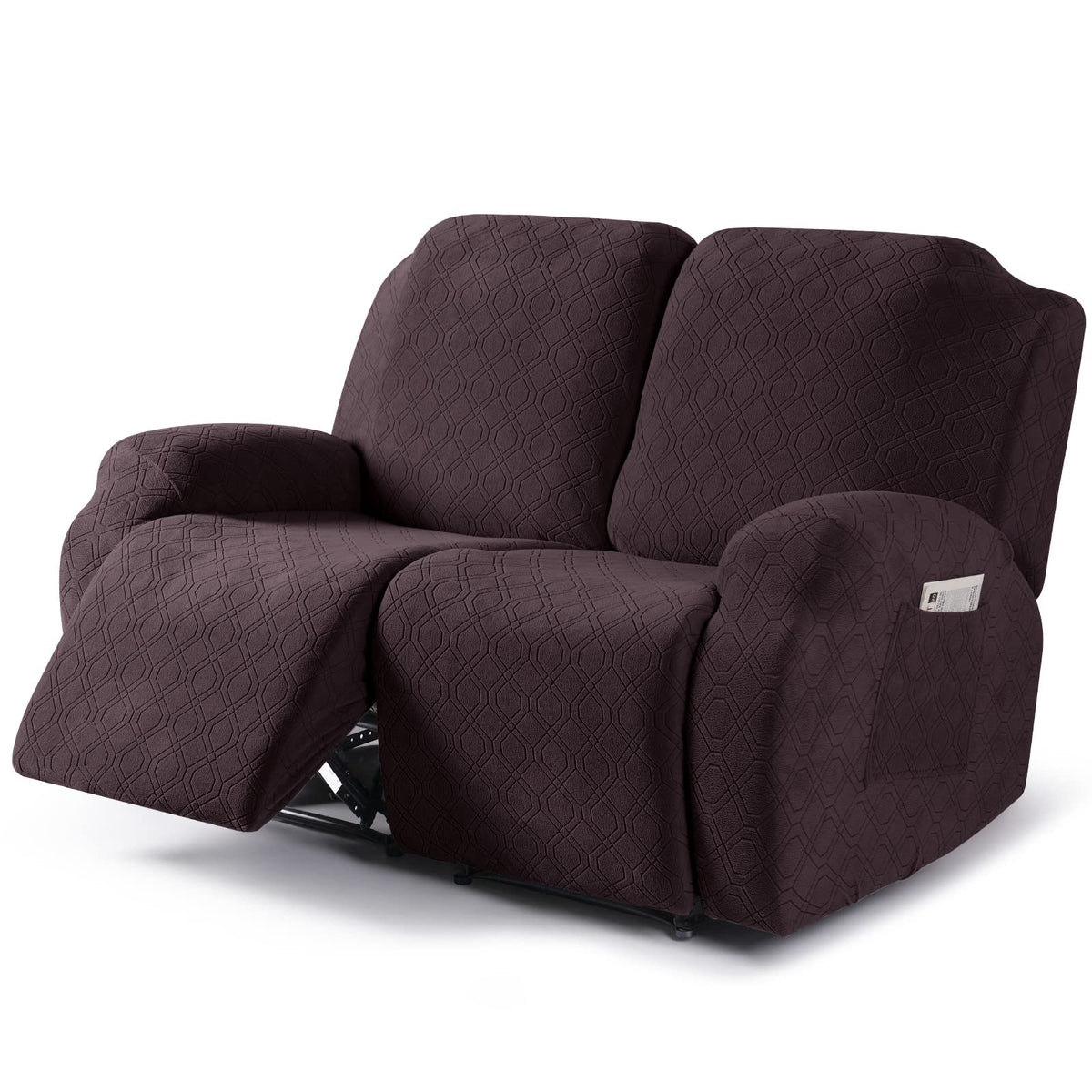VANSOFY Recliner Cover, 2-Pieces Stretch Reclining Couch Cover with Pockets Loveseat Sofa Slipcovers Soft Washable Furniture Pro