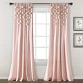 Lush Decor Boho Pom Pom Tassel Linen Window Curtain Panel (Single Panel), 84 L x 52 W, Blush