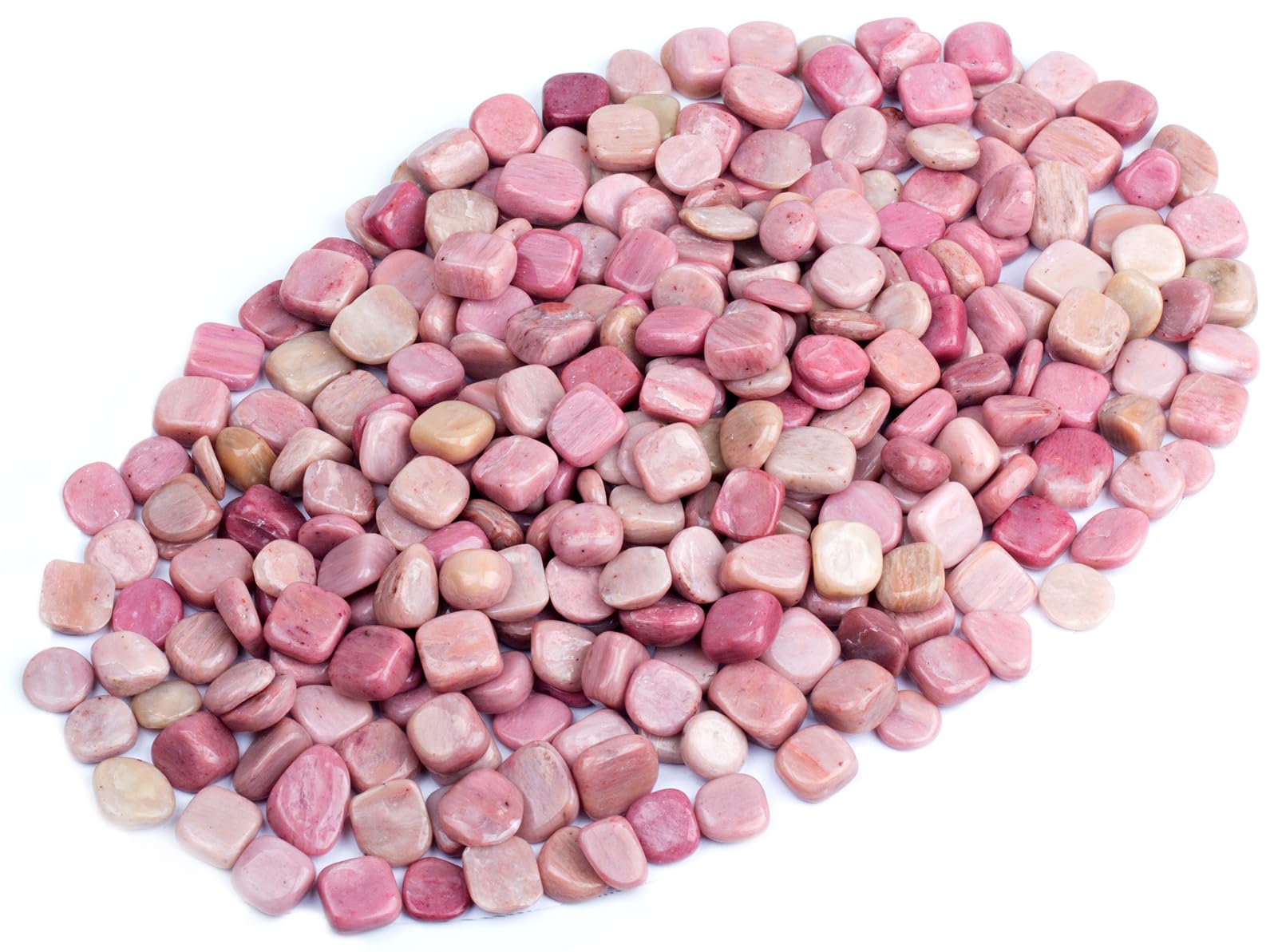 ZenQ 1 lb Rhodonite Tumbled Stone Chips Crushed Natural Crystal Quartz Pieces