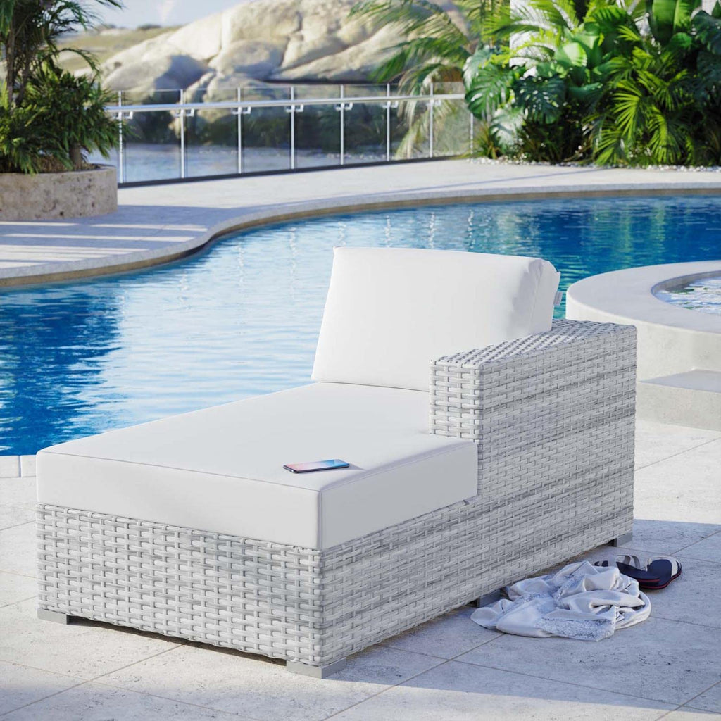 Modway EEI-4304-LGR-WHI Right Chaise, Light Gray White