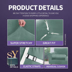 Znsayotx Luxury Velvet Chair Slipcovers With Arm 2 Piece Stretch Chair Covers For Living Room Thick Soft Armchair Slipcover Anti Slip Pet Friendly Furniture Protector (Pea Green),30'-47'(1 Cushion)