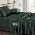 Vonty Satin Sheets Extra Deep Pocket King Size Sheets - Cooling & Silky Satin King Sheets Set With 18-24 Inch Deep Pocket, Fores