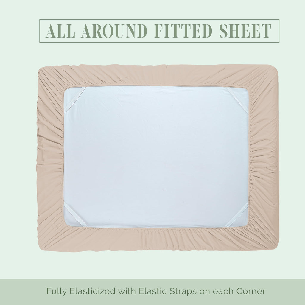 Elegant Comfort 1500 Premium Hotel Quality 18-24 Inches Deep - Extra Deep Pocket Single Fitted Sheet For High Mattress, Luxury And Softest, Smart Pocket - Wrinkle Free, Queen, Cream