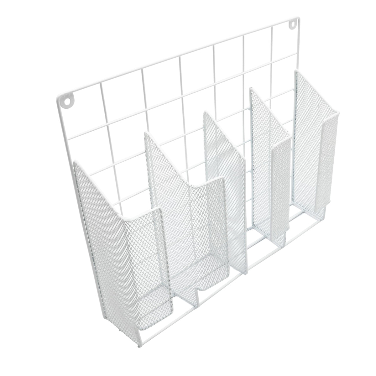 YBM HOME 4Compartment Wall Mount Kitchen Storage Organizer Holder Basket Pantry Caddy Wrap Rack for Aluminum Foil, Sandwich Bag