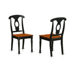 East West Furniture LGKE7-BCH-W Logan 7 Piece Set Consist of a Rectangle Dining Room Table with Butterfly Leaf and 6 Wooden Seat Chairs, 42x84 Inch, Black & Cherry