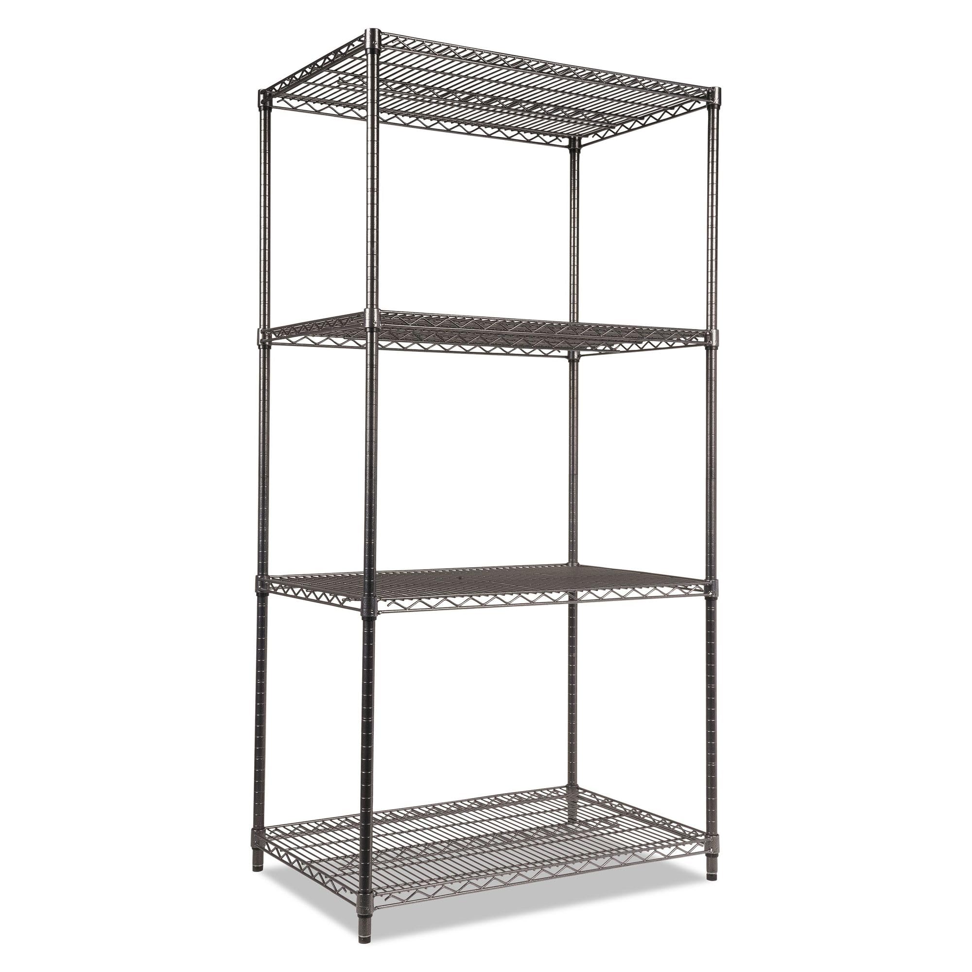 Alera ALESW503624BA 36 in. x 24 in. x 72 in. Four-Shelf Wire Shelving Starter Kit - Black Anthracite