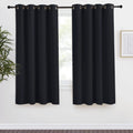 Nicetown Black Blackout Curtain 57 Inch Length, W55 X L57 Inch, 8 Grommets Top, 1 Piece, Thermal Insulated Modern Window Treatment Soundproof Drape Panel For Bedroom/Living Room
