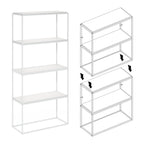Furinno Moretti Modern Lifestyle Wide Stackable Shelf, 2-Tier, Solid White/White
