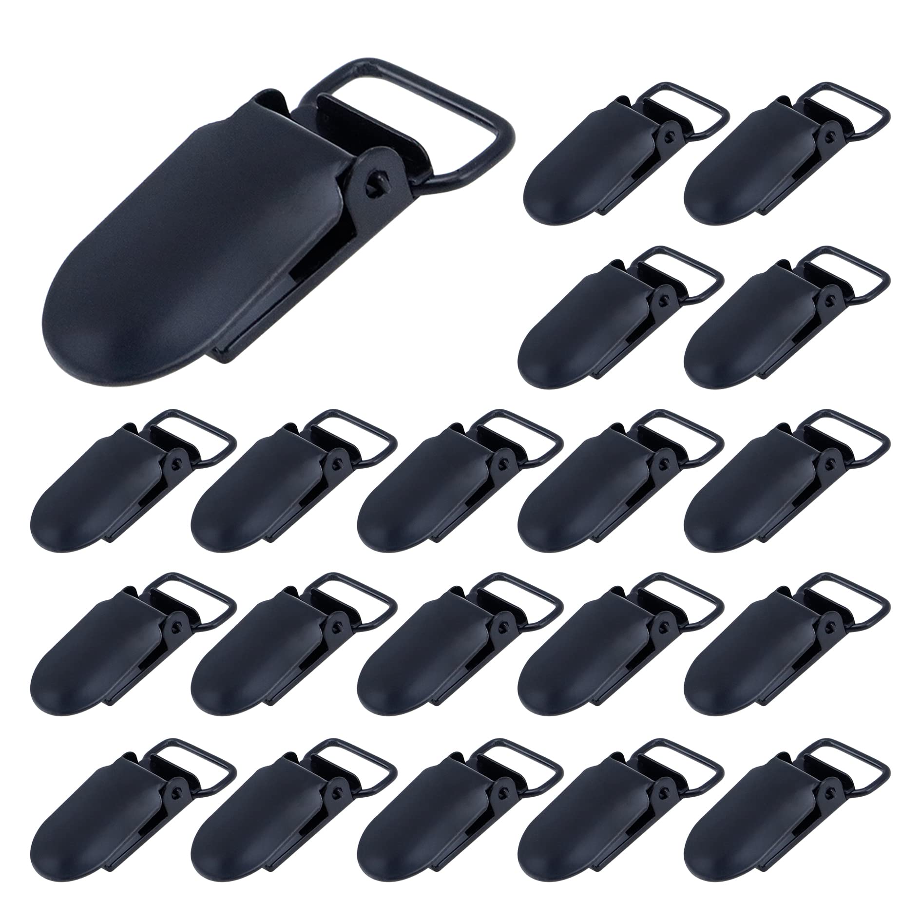 T Tulead Suspender Clips Black Clips Metal Holder Clips Fasteners Toy Holder Clips Pants Clip Buckle Clamps Pack Of 20