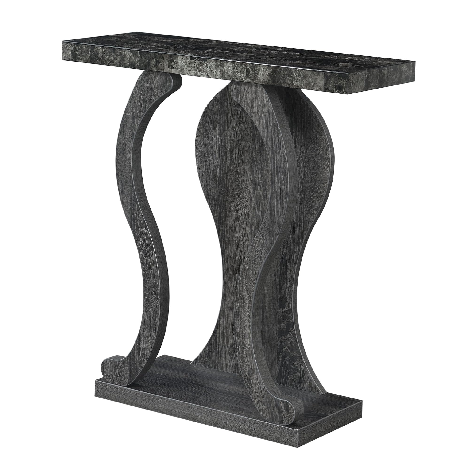 Convenience Concepts Newport Terry B Console Table 31.5 - Modern Sofa Table with Storage Shelves, Narrow Entryway Hall Table for