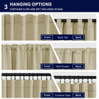 Hiasan Tall Curtains 2 Panels For Living Room, Back Tab & Rod Pocket Long Blackout Curtains, Thermal Room Darkening Curtains Sew