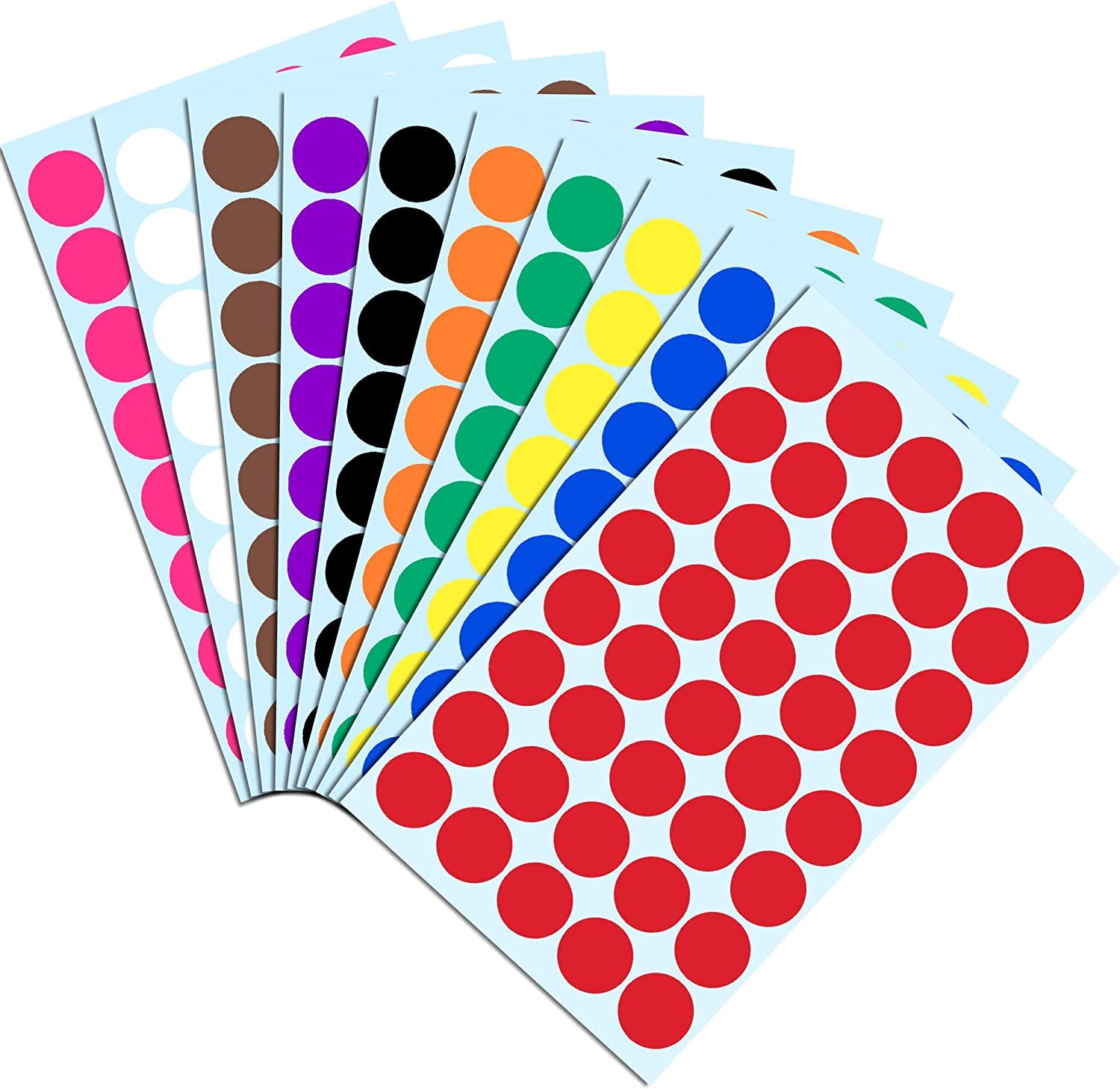 True-Ally 2000 Piece Mix Color 1 Inch/25mm Round Dot Sticker Self Adhesive Labels Writable Surface for Kids Activity, File Class