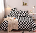 Karever Black White Grid Comforter Set Twin Black Plaid Bedding Set Girls Black And White Checkered Bed Comforter Set Breathable