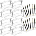 Chinco 10 Pieces Plastic Pen Holder Clear Display Stand 6-Slots Pen Display Stand Eyebrow Pen Stand Makeup Brush Rack Organizer