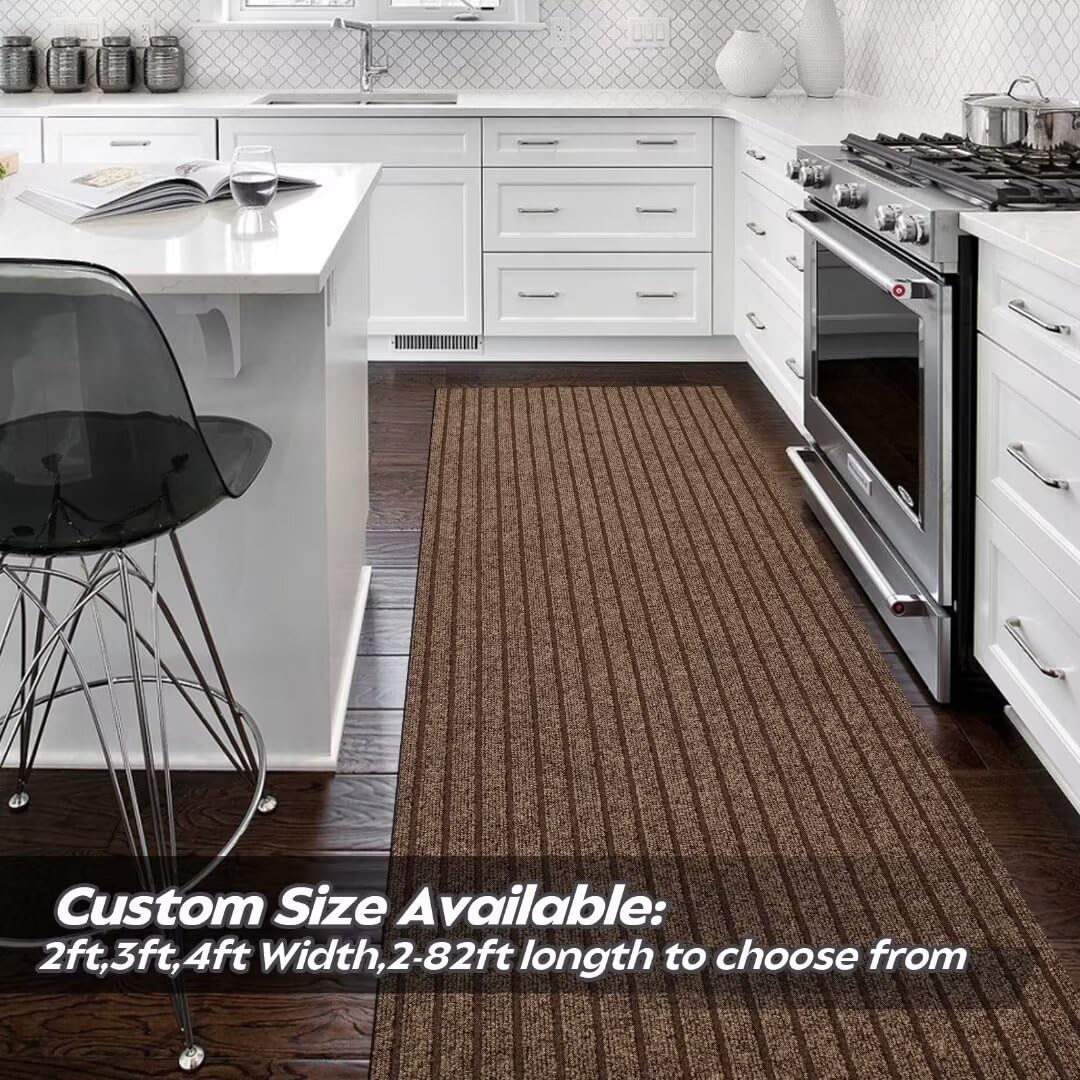 Gotohipi Runner Rug 3'X56'Indoor Outdoor Utility Carpet,Area Rugs With Non Slip Rubber Backing For Hallway Kitchen Entryway Balc