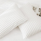 Andency Fluffy King Size Comforter Set, Super Soft White Comforter King Size, Winter Warm Fleece Faux Fur Bedding Set, Luxury Pl