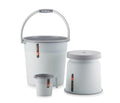 Lucido Modern Heavy Plastic Jumbo Bathroom Set Of 325L Bucket, 1.5L Mug & Stool Combo, Light Grey
