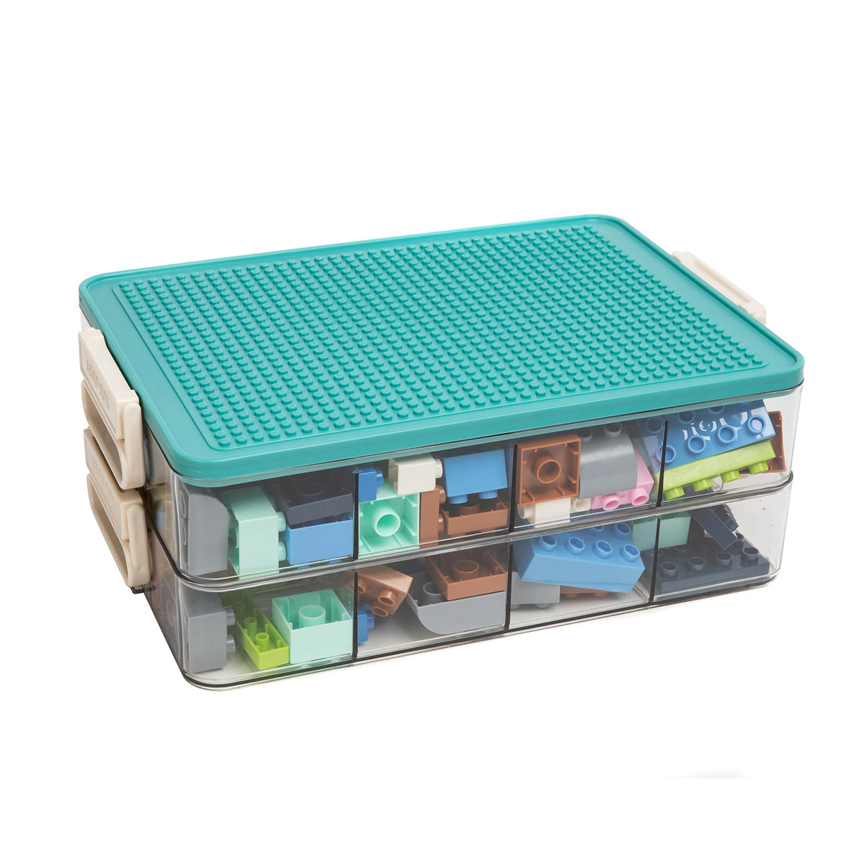 Toys Storage Organizer Bins For Lego, Stackable Toys Organizer, Lego Building Block Storage, Toy Storage Box With 24 Palace Grid