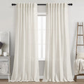 Cream Natural Linen Curtains 92 Inch Length 2 Panels Set For Living Room Pocket Back Tab Pinch Pleated Window Curtain Drapes Neu