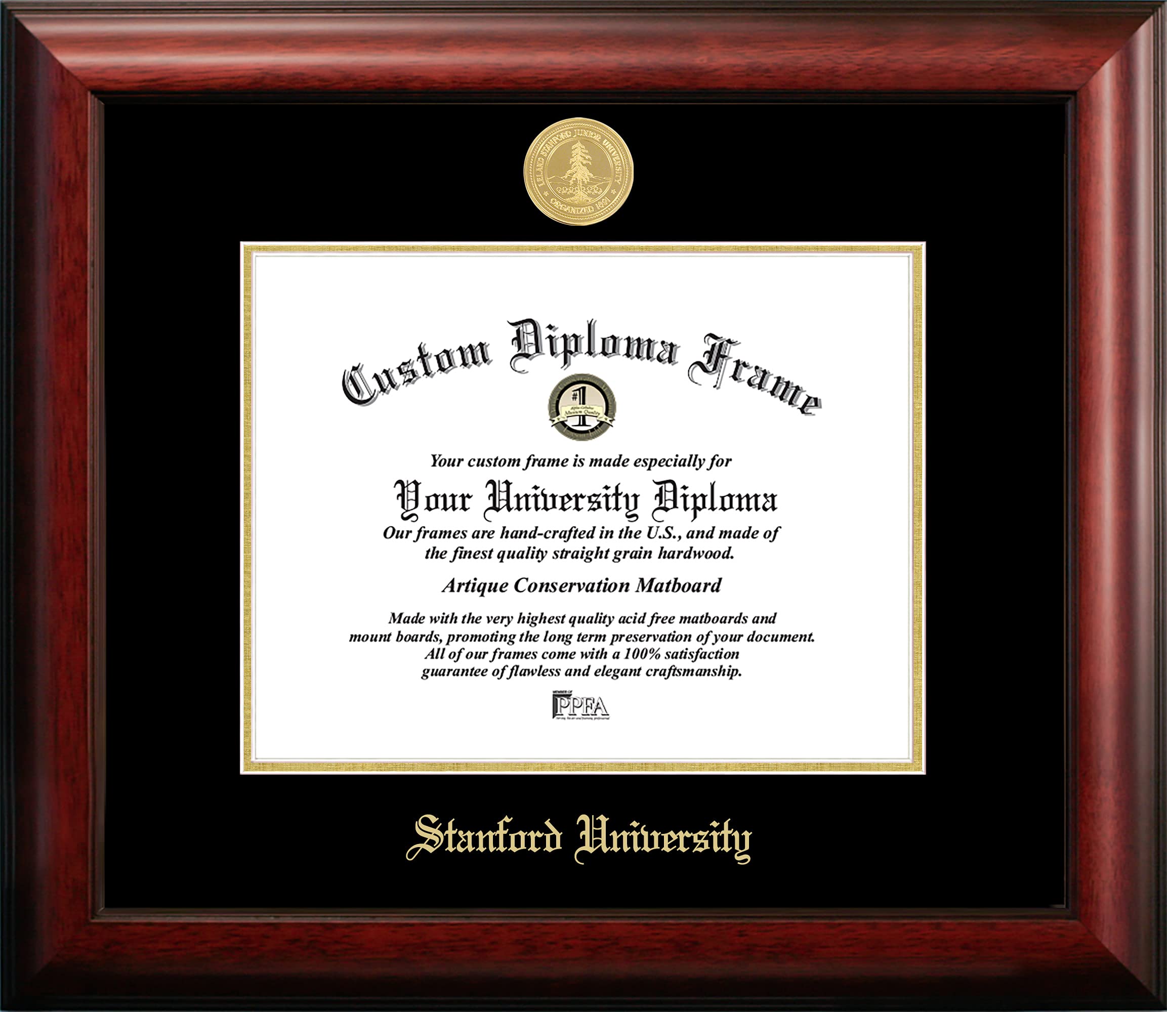 Campus Images Stanford University Gold Embossed Diploma Frame