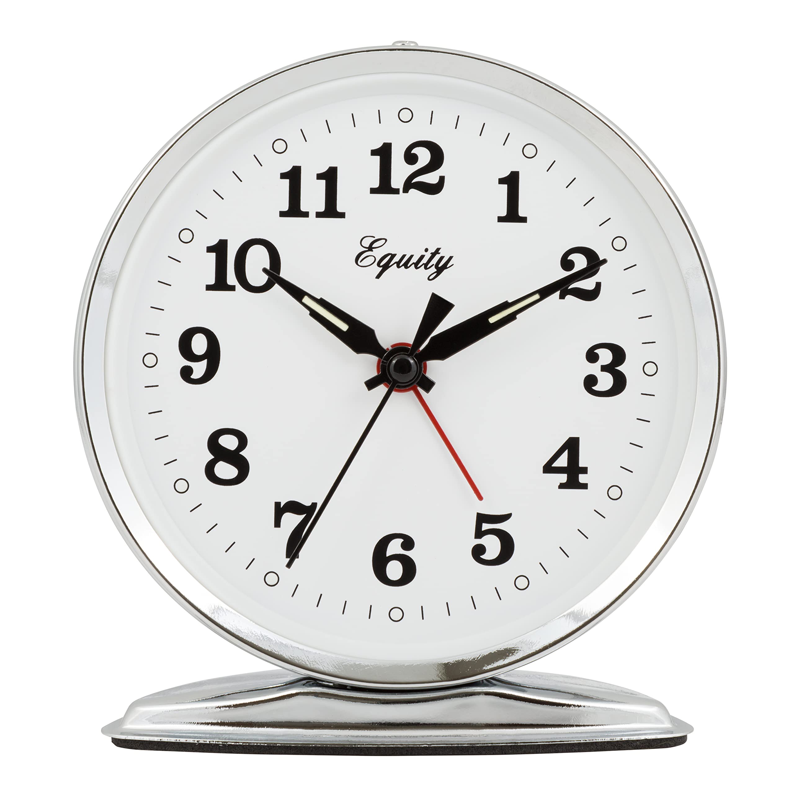 Equity 24014 Wind-Up Loud Bell Metal Alarm Clock Pack of 1 Silver